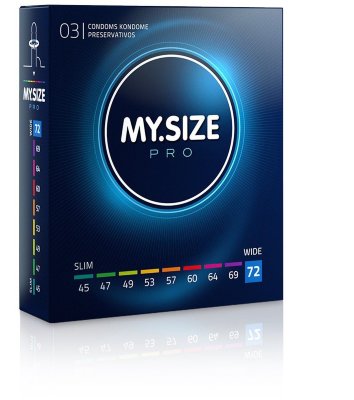 Презервативы MY.SIZE размер 72 - 3 шт. Длина: 22.3 см. Идеальный размер презерватива? Идеальный размер, это размер, в котором комфортно именно тебе. Стандартные презервативы, которые «на всех один размер», некоторым людям бывают неудобны - они сидят или слишком туго, или слишком широко. Май Сайз - отличные немецкие латексные презервативы, которые предлагают целую линейку размеров, в которой есть презервативы, предназначенные для членов разных окружностей. Просто измерь один раз окружность своего бойца в эрегированном состоянии, и ты будешь знать, какой размер латексных презервативов My Size подходит именно тебе. Толщина - 0,05 мм. Ширина - 72 мм. В упаковке - 3 шт. Страна: Германия. Материал: латекс.