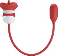 Красное виброяйцо с клиторальным стимулятором Aliyah