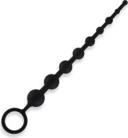 Черные силиконовые анальные бусы Silicone Anal Beads - 30 см.