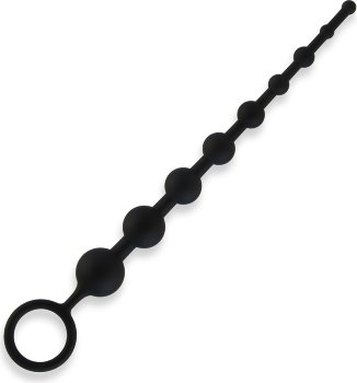 Черные силиконовые анальные бусы Silicone Anal Beads - 30 см.