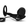 Черная анальная вибропробка с эрекционным кольцом Vibrating Snug Tug XL