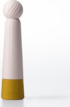 Нежно-розовый вибратор с шаровидной мягкой головкой Iroha Rin - 14,8 см.