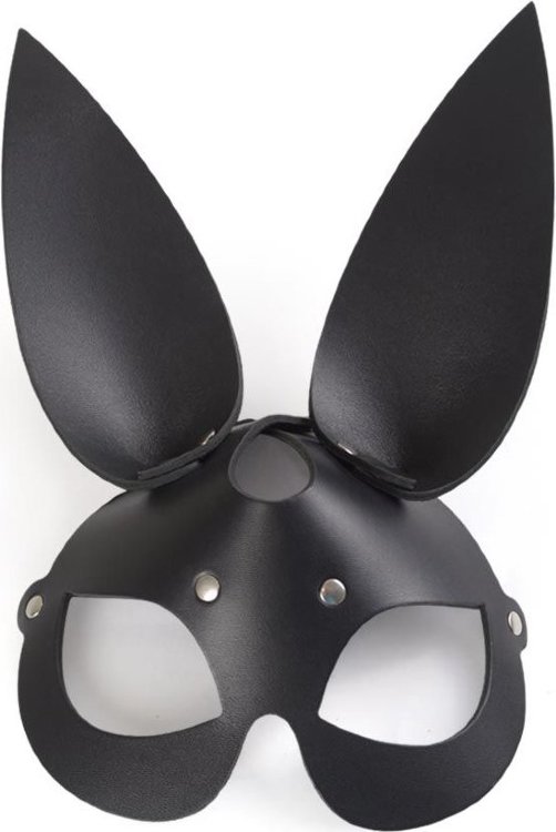 Чёрная кожаная маска с длинными ушками