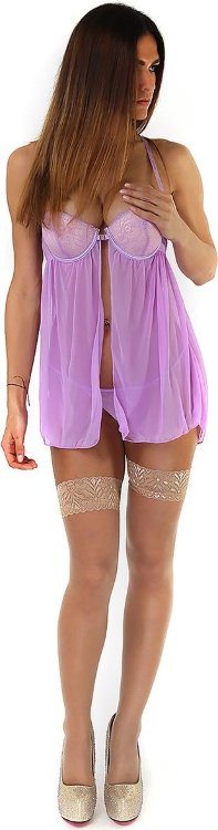 Струящийся бэби-долл с застежкой спереди