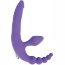 Фиолетовый безремневой страпон с анальным отростком и вибрацией - 15 см.  Цена 2 987 руб. - Фиолетовый безремневой страпон с анальным отростком и вибрацией - 15 см.