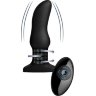 Черная вибропробка Model M Curved Rimming Plug with Remote - 15 см.
