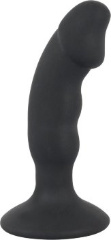 Черная реалистичная анальная вибровтулка - 14 см.
