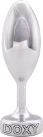 Серебристая анальная втулка Doxy Smooth Butt Plug - 10,5 см.