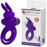 Фиолетовое эрекционное кольцо с вибростимуляцией клитора Vibrant Penis Ring III