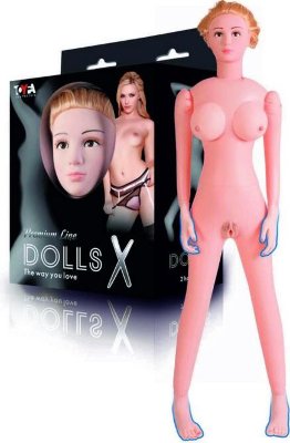 Надувная секс-кукла с реалистичной головой и конечностями  Цена 12 110 руб. Надувная кукла, новой коллекции Dolls-X. Линейка отличается высоким качеством исполнения. Всего 2 любовных отверстия. В комплекте: кукла, насос, виброяйцо, вагина-анус. Страна: Китай. Материал: поливинилхлорид, cyberskin.