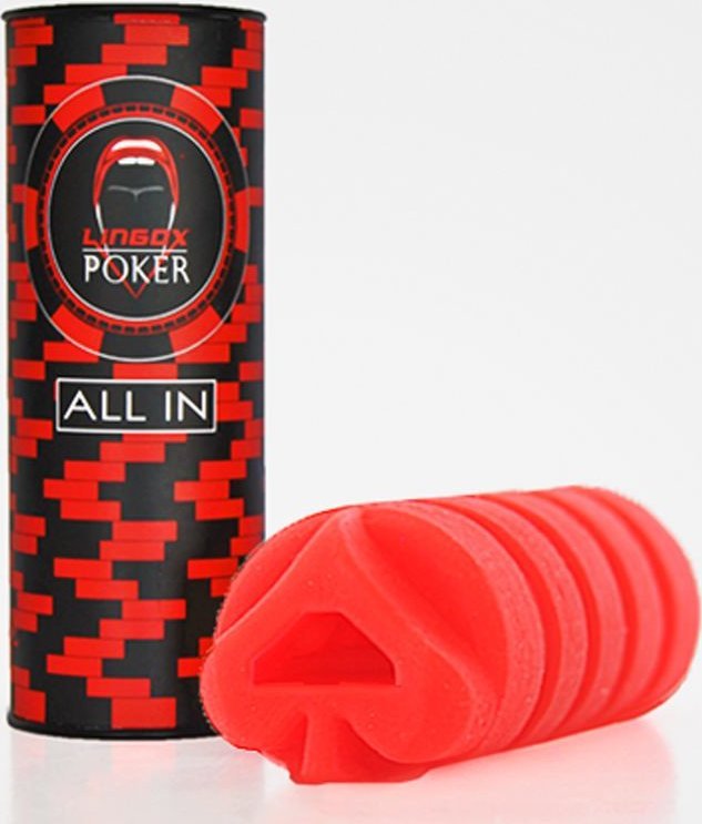 Компактный красный мастурбатор Lingox Poker Spade Edition