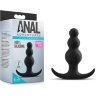 Чёрная фигурная анальная пробка Beaded Plug - 7,6 см.