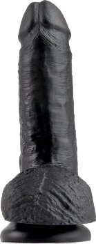 Чёрный фаллоимитатор с мошонкой 7 Cock with Balls - 19,4 см.