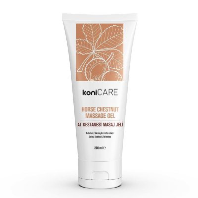 Расслабляющий массажный гель Konicare Horse Chestnut Massage Gel - 200 мл.  Цена 2 984 руб. Массажный гель Konicare Horse Chestnut уменьшает ощущение боли и усталости в организме благодаря своим расслабляющим свойствам. Компонент конского каштана снимает отеки, а также скованность и напряжение в мышцах. Наносите крем круговыми массажными движениями. Water, Denate Alcohol, Glycerin, Horse Chestnut Extract, Menthol, Acrylates/C10-30 alkyl acrylate, Copolymer, Sodium Hyaluronate, Sodium PCA, Sodium Citrate, Sodium Benzoate, Potassium Sorbate, Xanthan Gum, Sodium Hydroxide, Perfume. Страна: Турция. Объем: 200 мл.
