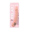 Телесный перезаряжаемый реалистичный вибратор Relax - 22 см.