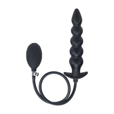 Черная анальная елочка с функцие расширения Beaded Inflatable Silicone Anal Plug  Цена 4 130 руб. Диаметр: 3 см. Анальная втулка с подкачкой. Функция надувания обеспечивает контролируемое расширение до максимального размера в 12 см. Рабочая длина - 19 см. Общая длина со шлангом - 80,5 см. Страна: Китай. Материал: силикон.