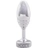 Серебристая анальная втулка Doxy Ribbed Butt Plug - 10,5 см.