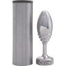 Серебристая анальная втулка Doxy Ribbed Butt Plug - 10,5 см.