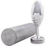 Серебристая анальная втулка Doxy Ribbed Butt Plug - 10,5 см.