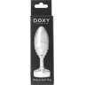 Серебристая анальная втулка Doxy Ribbed Butt Plug - 10,5 см.