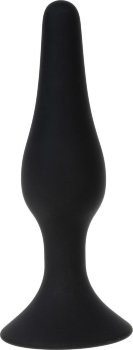 Черная силиконовая анальная пробка размера XL - 15 см.