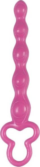 Розовая анальная цепочка Clover Anal Rod - 18 см.