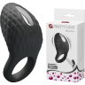 Черное эрекционное виброкольцо с рельефным дизайном Heloise
