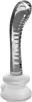 Прозрачный стеклянный стимулятор Icicles №88 с силиконовой присоской - 18 см.