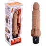 Кофейный вибратор-реалистик с клиторальными лепестками 7 Realistic Vibrator - 21,5 см.