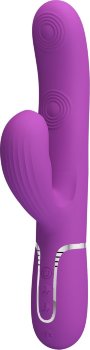 Фиолетовый вибратор с клиторальным отростком Perdita - 22,8 см.