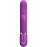 Фиолетовый вибратор с клиторальным отростком Perdita - 22,8 см.