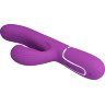 Фиолетовый вибратор с клиторальным отростком Perdita - 22,8 см.