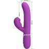 Фиолетовый вибратор с клиторальным отростком Perdita - 22,8 см.