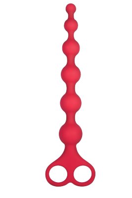 Красная анальная цепочка Ribbed Silicone Anal Beads - 26 см.  Цена 2 818 руб. Длина: 26 см. Диаметр: 2.8 см. Красная анальная цепочка Ribbed Silicone Anal Beads. Изготовлена из безопасного для тела силикона. Удобная рукоятка с отверстиями под пальцы. Рабочая длина - 20,3 см. Страна: Китай. Материал: силикон.