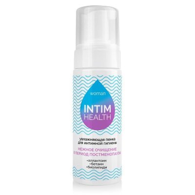 Увлажняющая пенка для интимной гигиены Intim Health - 150 мл. Увлажняющая пенка для ежедневной интимной гигиены, предназначена для женщин в постменопаузе. Специально разработанный состав пенки обеспечивает мягкое и нежное очищение, дарит свежесть и комфорт. Природные биолипиды и экстракт алоэ помогают устранить ощущение сухости, жжения и зуда в интимной области, связанные с возрастными изменениями. Аллантоин и бетаин в комплексе с экстрактом тасмании оказывают успокаивающее действие при раздражениях. Содержит мягкие моющие компоненты с низким потенциалом раздражения (MIOI нанесите небольшое количество пенки на влажную кожу, смойте водой. Aqua, Cocamidopropyl Betaine, PEG-8 Caprylic/Capric Glycerides, Caprylyl/Capryl Glucoside, PEG-8, Betaine, Glycerin, Tasmannia Lanceolata Fruit/Leaf Extract, Phospholipids, Glycine Soja (Soybean) Oil, Glycolipids, Glycine Soja (Soybean) Sterols, Aloe Barbadensis Leaf Juice, 1,2-Hexanediol, Allantoin, Parfum, Benzyl Salicylate, Hexyl Cinnamal, Linalool, O-Cymen-5-ol, Lactic Acid. Страна: Россия. Объем: 150 мл.