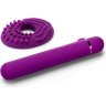 Фиолетовый мини-вибратор Le Wand Baton с текстурированной насадкой - 11,9 см.