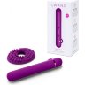 Фиолетовый мини-вибратор Le Wand Baton с текстурированной насадкой - 11,9 см.