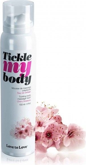 Массажная хрустящая пенка Tickle My Body Cherry Blossom с ароматом вишневого цвета - 150 мл.