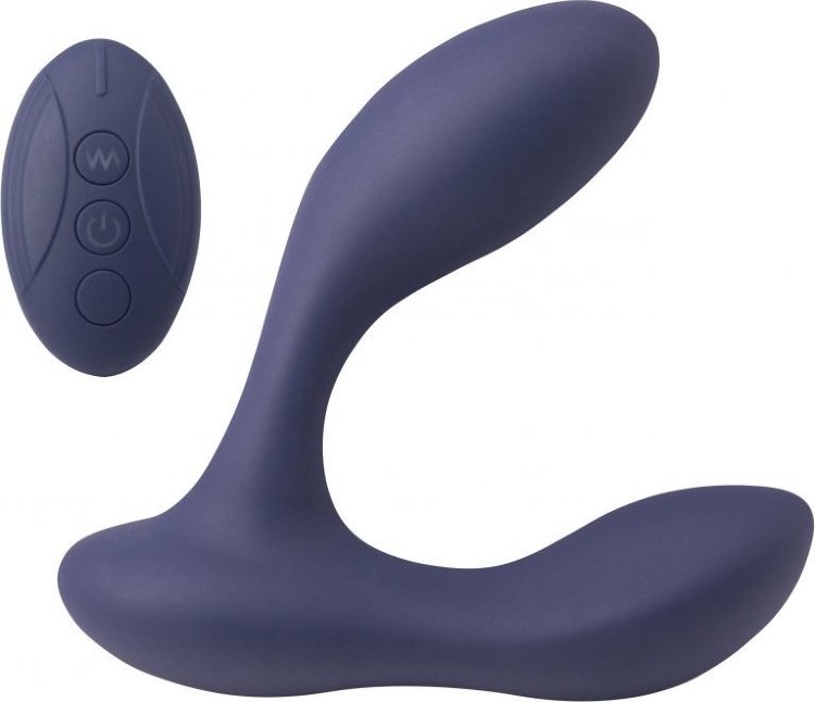 Синий массажер простаты с двумя моторами P-Bliss