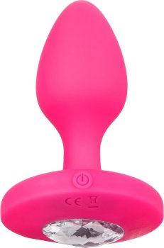 Розовая анальная вибропробка Medium Rechargeable Vibrating Probe - 9,5 см.