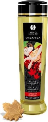 Массажное масло с ароматом кленового сиропа Organica Maple Delight - 240 мл.  Цена 4 937 руб. Чувственное удовольствие прикосновения и невероятно волнующий аромат кленового сиропа накалят вашу близость с этим сочным маслом Shunga Kissable Massage Oil, которое скользит по коже, как шелк. 100% сертифицированные органические ингредиенты. 100% натуральные масла холодного отжима. Нежирное. Не забивает поры. Не содержит минерального или животного масла. Влейте небольшое количество в ладонь и протрите руки, чтобы разогреть масло до температуры тела. При желании вы можете нагреть масло в горячей воде,чтобы касания были еще жарче. холодное прессованное подсолнечное масло, рапсовое масло, виноградное масло, кунжутное масло, масло авокадо, натуральный витамин Е, ароматизатор, бензиловый спирт. Страна: Канада. Объем: 240 мл.