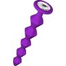 Фиолетовая анальная цепочка с кристаллом Buddy - 17,7 см.