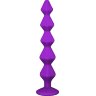 Фиолетовая анальная цепочка с кристаллом Buddy - 17,7 см.