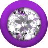 Фиолетовая анальная цепочка с кристаллом Buddy - 17,7 см.