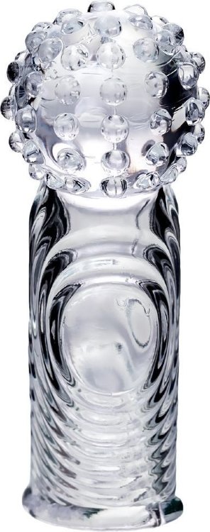 Прозрачная рельефная насадка на палец Ricol - 8 см.