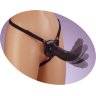 Черный податливый страпон Posable Partner Strap-On - 17,8 см.