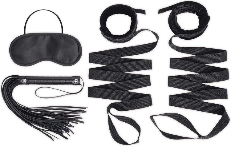 Эротический набор 4PC Bondage Bed Strap Flogger Kit