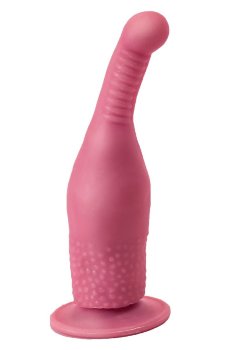 Розовый анальный стимулятор на присоске - 14,5 см.