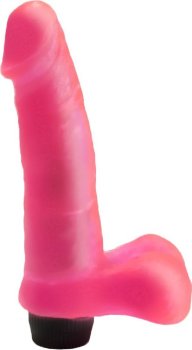 Розовый вибратор в форме розового фаллоса - 16,5 см.