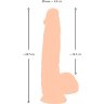 Телесный фаллоимитатор с подвижной кожей - 24,7 см.